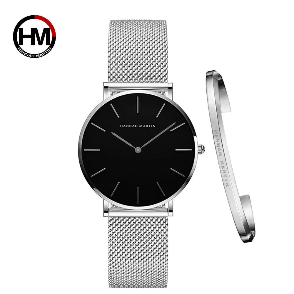 Brand 1Set Gift Women Bracelet Watch Japan Quartz Movement 36Mm Stainless Steel Mesh Gold Watches Relogio Feminino