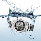Reloj Automático Esqueleto Azul
