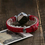Women round Analog Clock Ladies Fashion Wrist Watches Female Gift Watch Classic Women'S Casual Quartz Leather Band Strap Watch