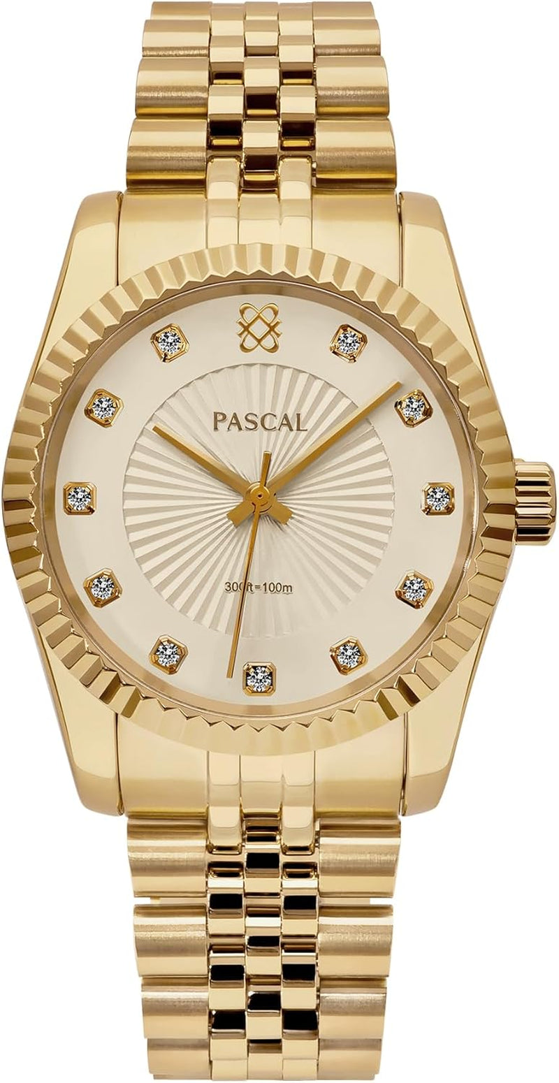 Reloj Clásico de Diamantes con Cristal de Zafiro