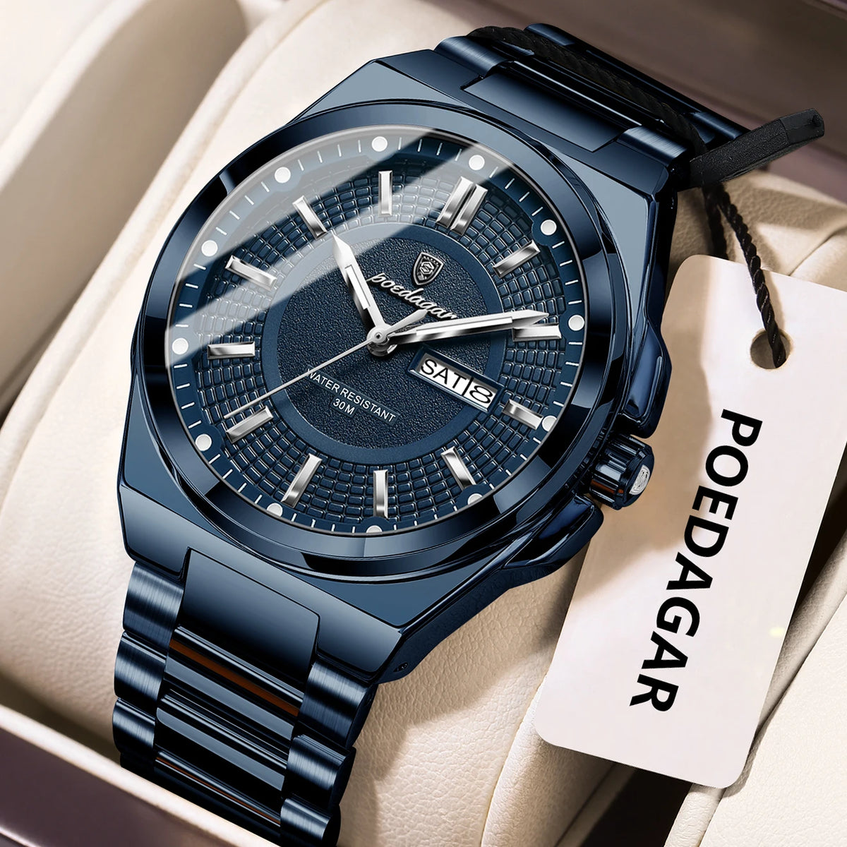 Sport Original Men Clock Quartz Date Week Luxury Man Wristwatch Waterproof Luminous Stainless Steel Men'S Watches Reloj