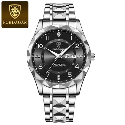 Luxury Men Quartz Watch Waterproof Date Week Luminous Wristwatch Stainless Steel Men'S Watches Male Clock Sports Reloj