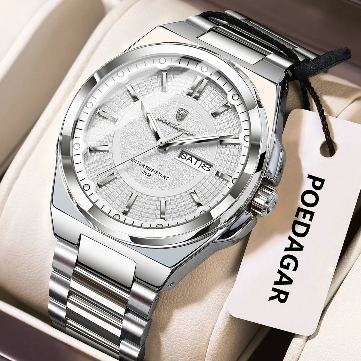 Sport Original Men Clock Quartz Date Week Luxury Man Wristwatch Waterproof Luminous Stainless Steel Men'S Watches Reloj
