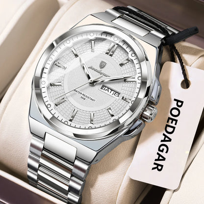 Sport Original Men Clock Quartz Date Week Luxury Man Wristwatch Waterproof Luminous Stainless Steel Men'S Watches Reloj
