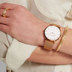 Brand 1Set Gift Women Bracelet Watch Japan Quartz Movement 36Mm Stainless Steel Mesh Gold Watches Relogio Feminino