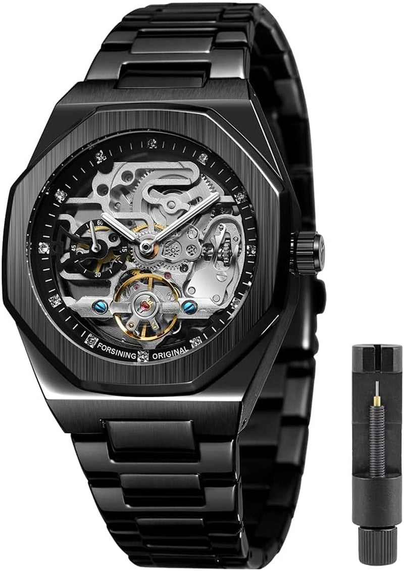 Reloj Automático Esqueleto Azul