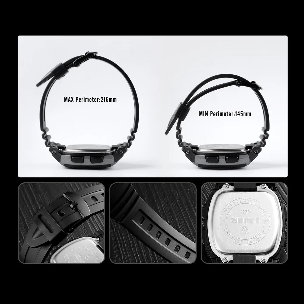 Fashion Men Watches Waterproof Sports Digital LED Alarm Chrono Electronic Clock Man Student Wristwatch Relogio Masculino