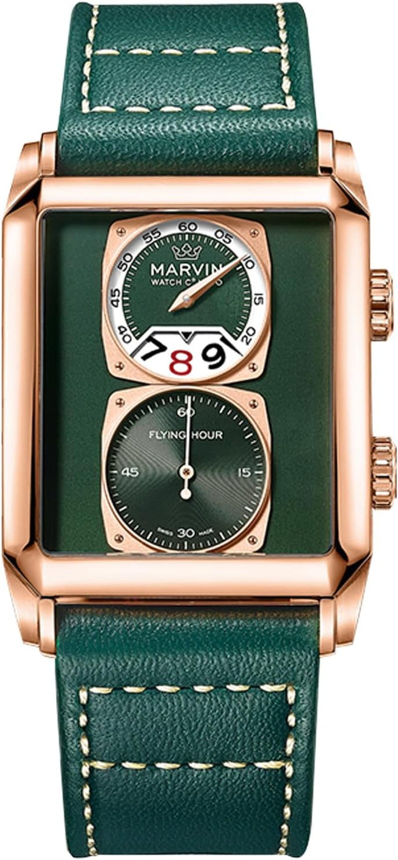 Reloj Suizo Rectangular para Hombre con Correa de Cuero
