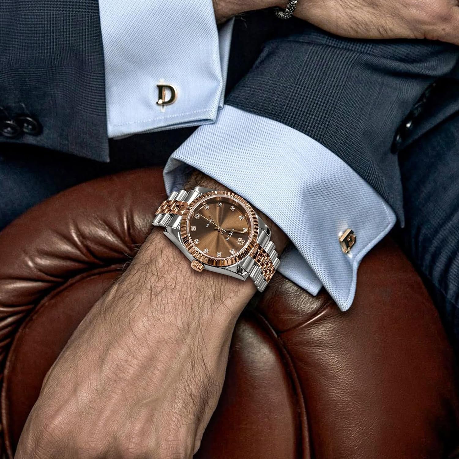 Reloj Clásico de Diamantes con Cristal de Zafiro