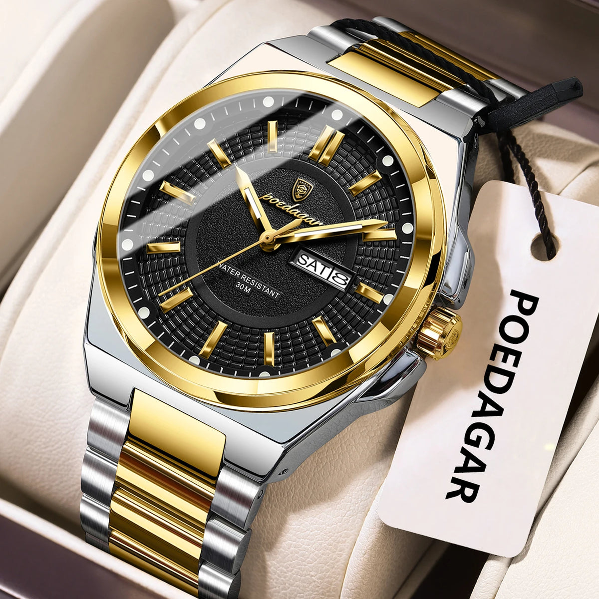 Sport Original Men Clock Quartz Date Week Luxury Man Wristwatch Waterproof Luminous Stainless Steel Men'S Watches Reloj