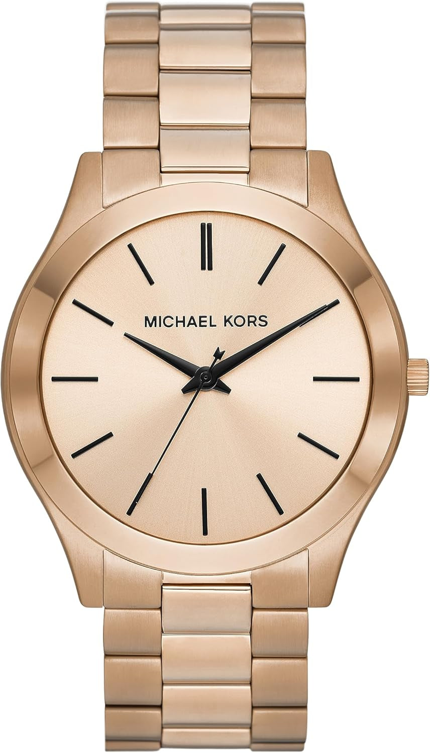 Reloj Elegante Acero Dorado Beige