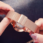 Brand 1Set Gift Women Bracelet Watch Japan Quartz Movement 36Mm Stainless Steel Mesh Gold Watches Relogio Feminino