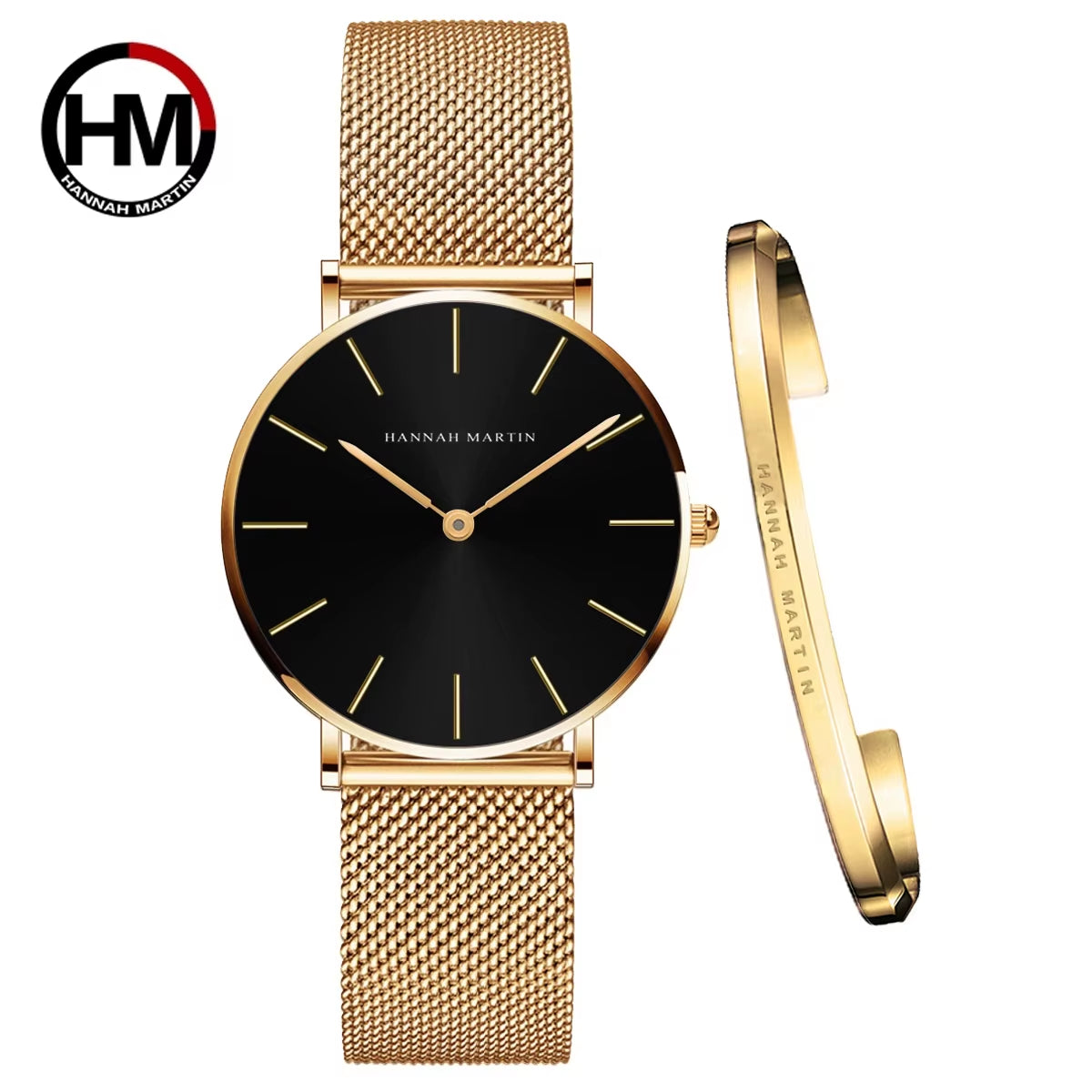 Brand 1Set Gift Women Bracelet Watch Japan Quartz Movement 36Mm Stainless Steel Mesh Gold Watches Relogio Feminino