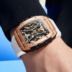 Reloj Mecánico Esqueleto Cuadrado