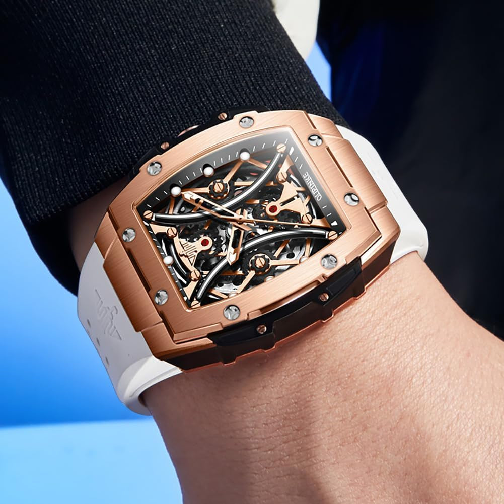 Reloj Mecánico Esqueleto Cuadrado