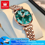 5536 Woman Watch Fashion Rhombus Mirror Calendar Quartz Watch for Women Original Waterproof Ladies Wristwatch Steel Strap