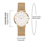 Brand 1Set Gift Women Bracelet Watch Japan Quartz Movement 36Mm Stainless Steel Mesh Gold Watches Relogio Feminino