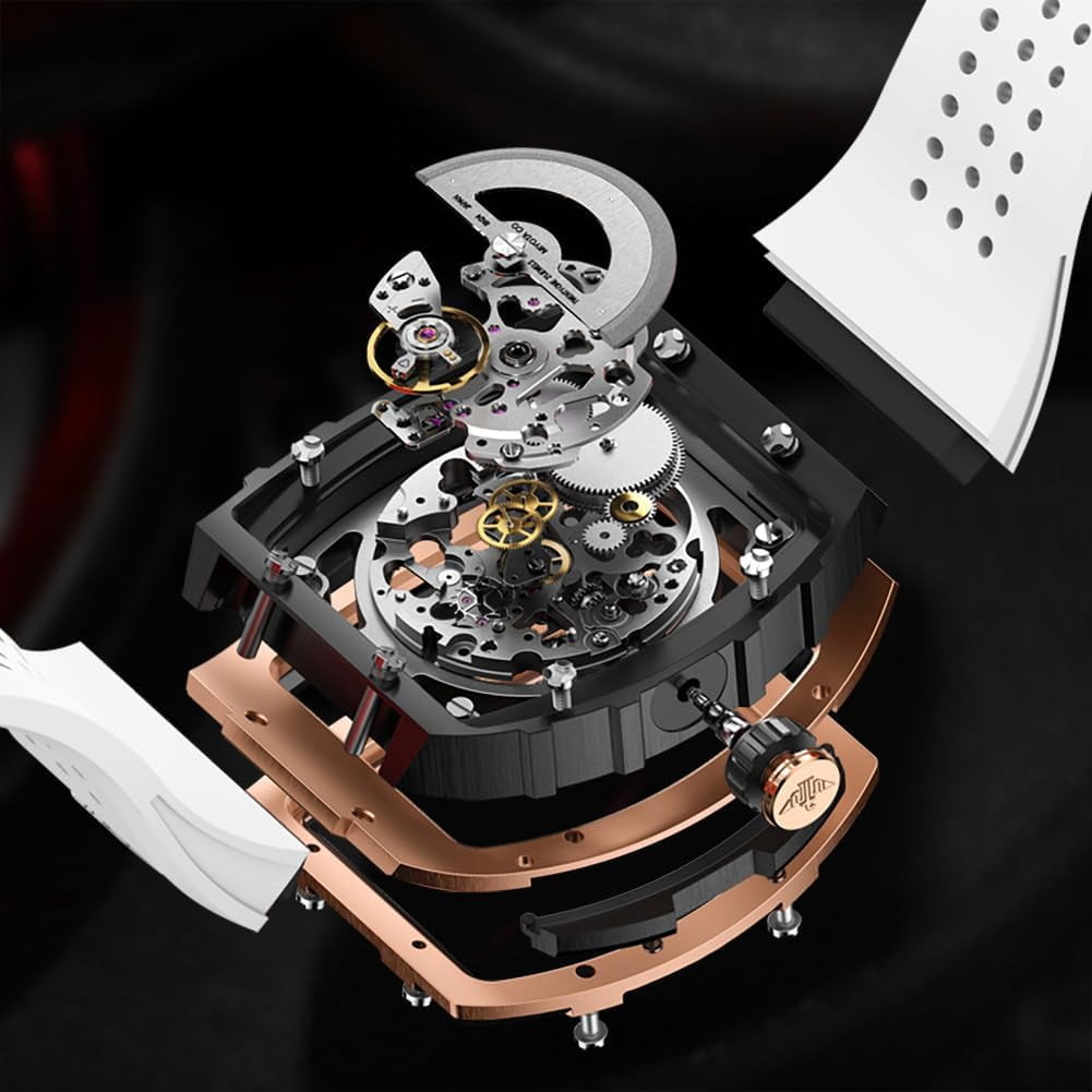 Reloj Mecánico Esqueleto Cuadrado
