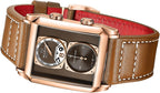 Reloj Suizo Rectangular para Hombre con Correa de Cuero