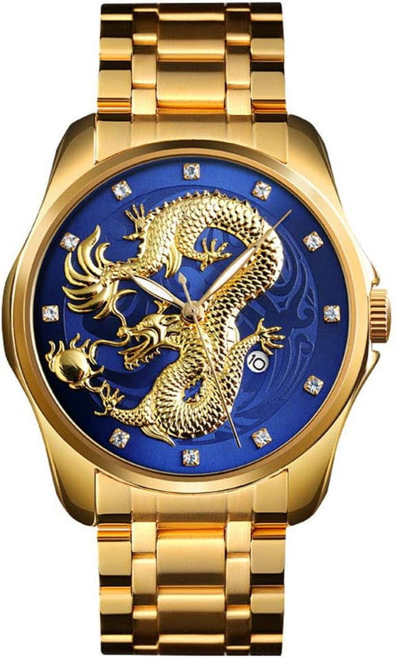 Reloj Dorado Dragón de Lujo para Hombre