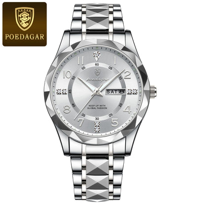 Luxury Men Quartz Watch Waterproof Date Week Luminous Wristwatch Stainless Steel Men'S Watches Male Clock Sports Reloj