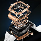 Reloj Mecánico Esqueleto Cuadrado
