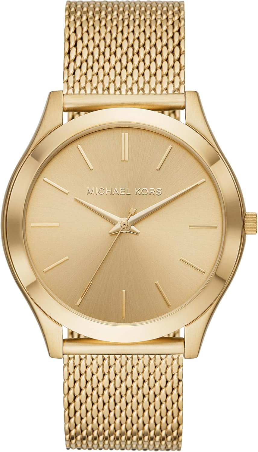 Reloj Elegante Acero Dorado Beige