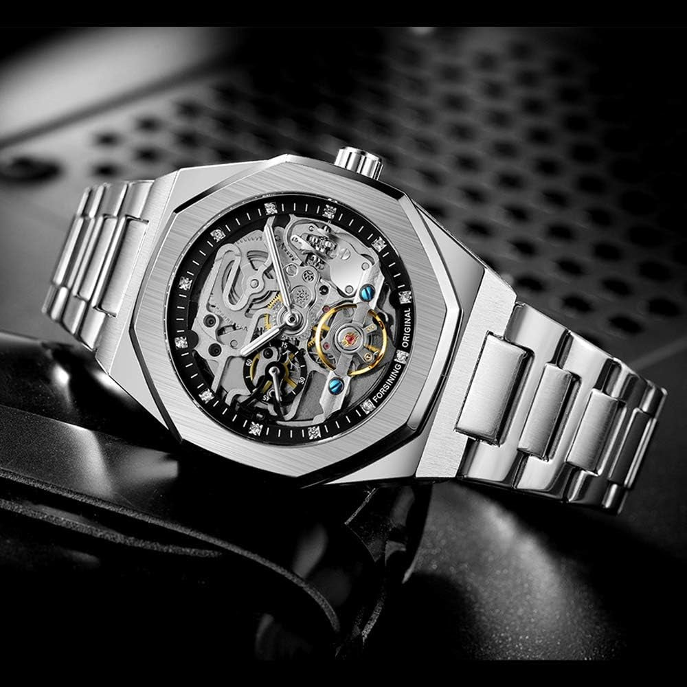 Reloj Automático Esqueleto Azul