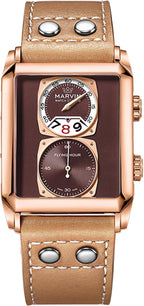 Reloj Suizo Rectangular para Hombre con Correa de Cuero