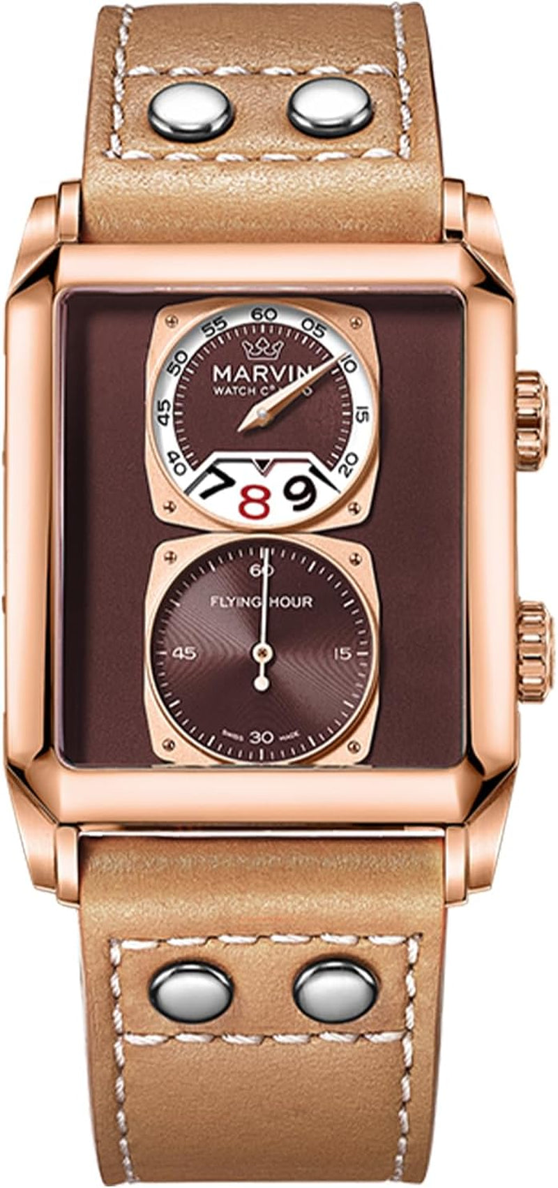 Reloj Suizo Rectangular para Hombre con Correa de Cuero