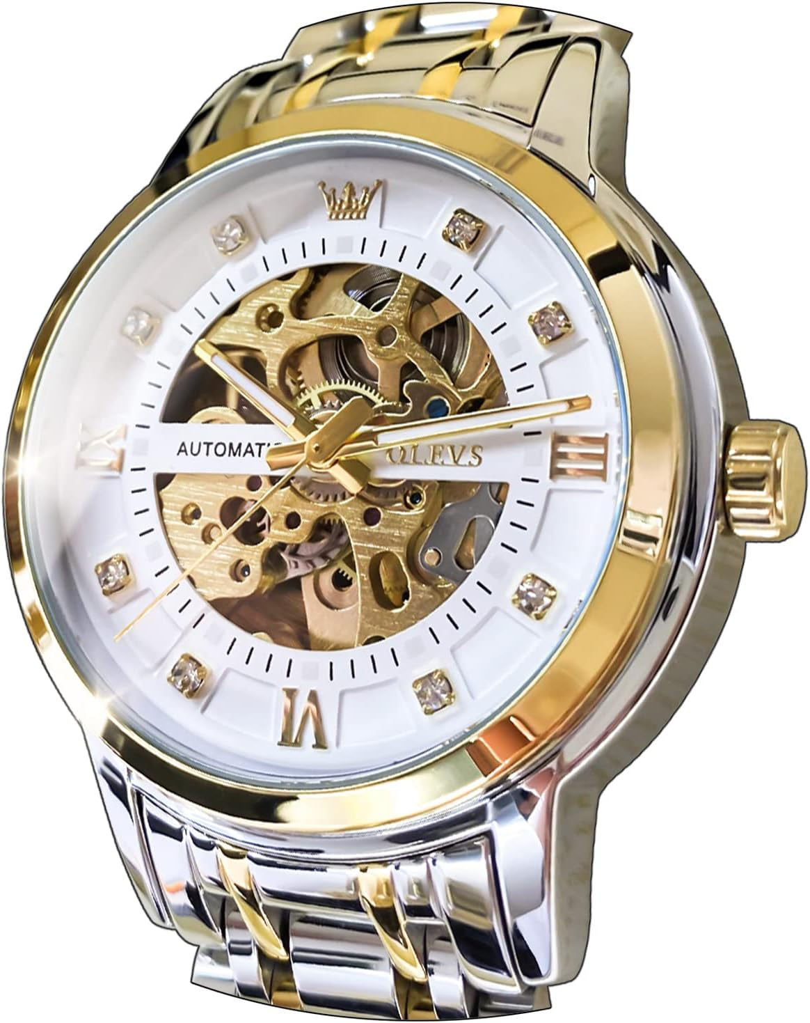 Reloj Mecánico Esqueleto Dorado para Hombre
