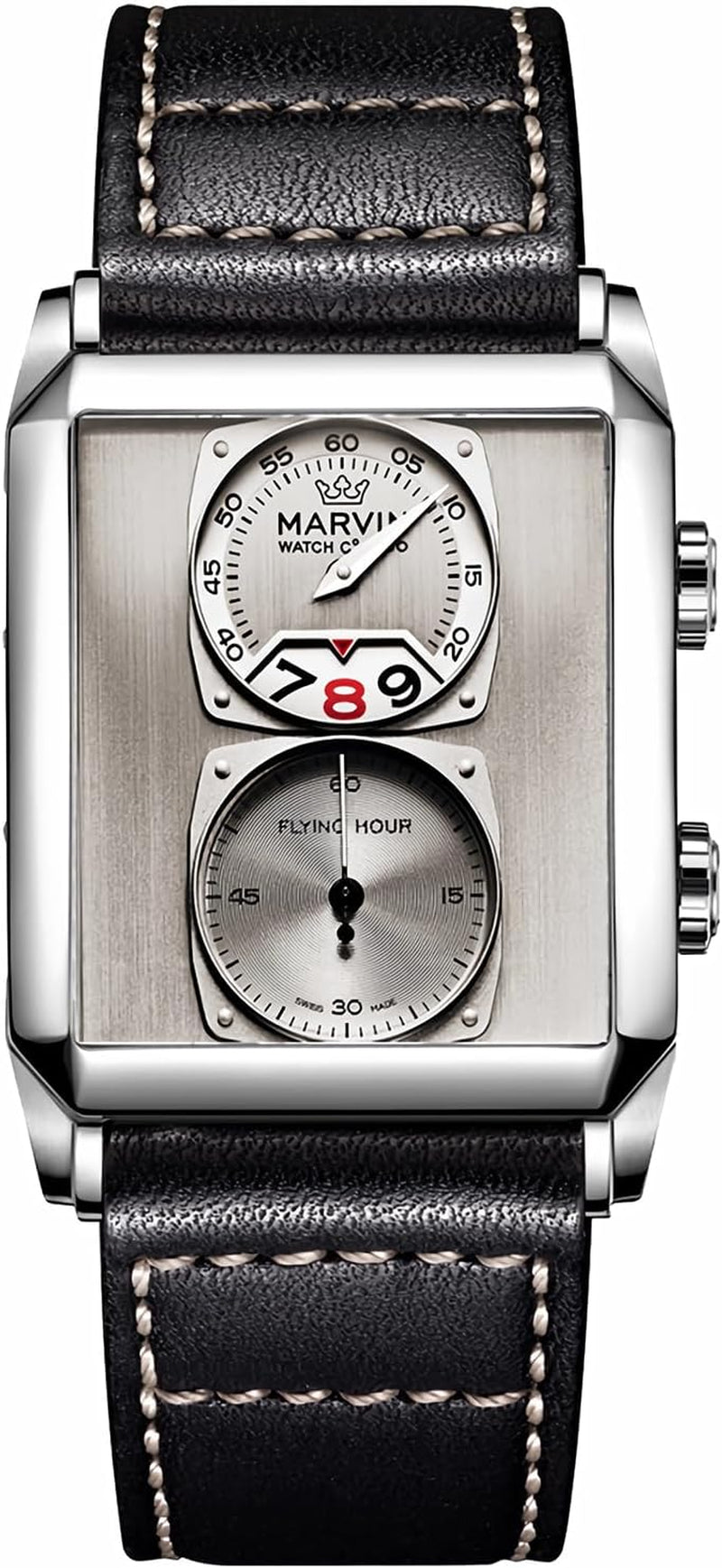 Reloj Suizo Rectangular para Hombre con Correa de Cuero