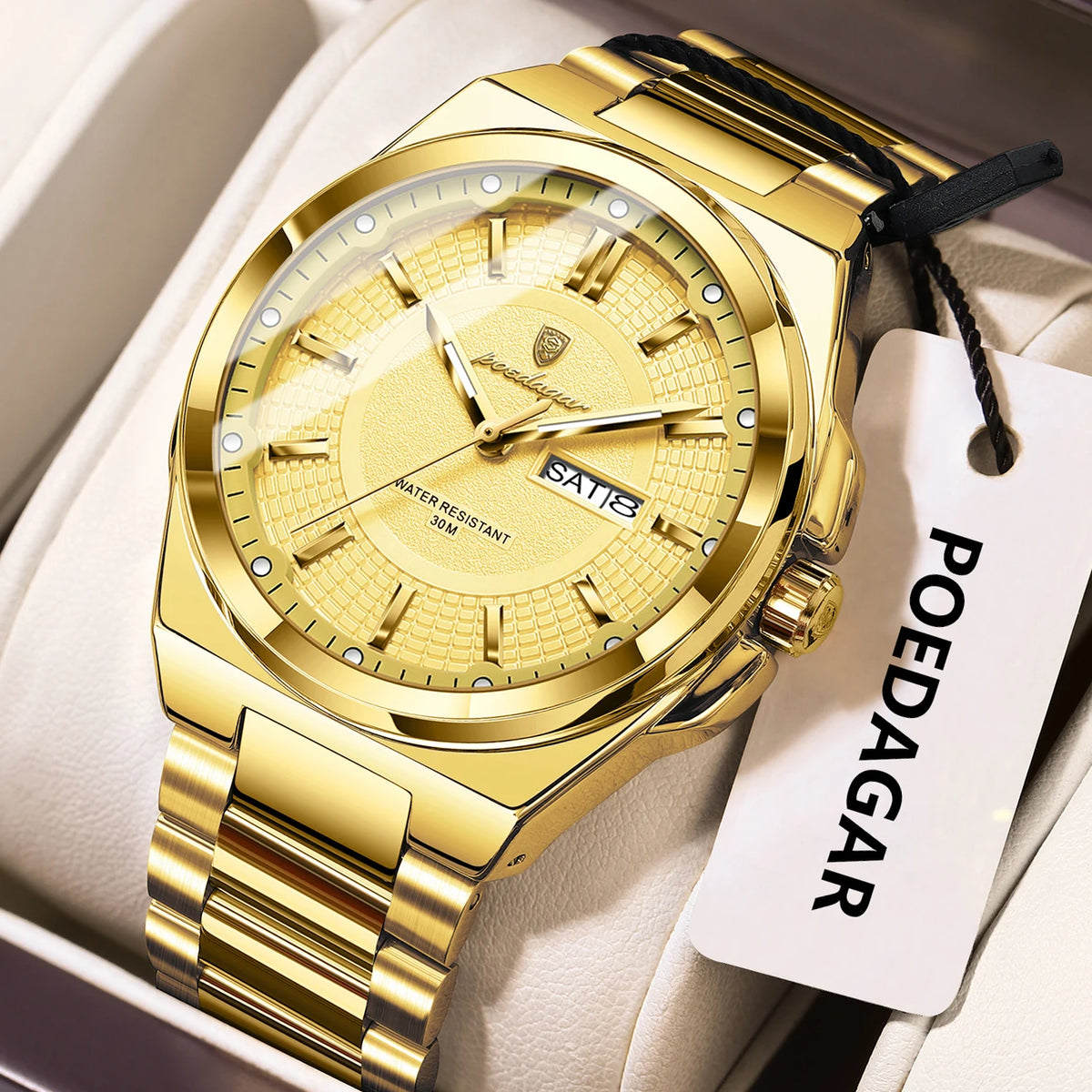 Sport Original Men Clock Quartz Date Week Luxury Man Wristwatch Waterproof Luminous Stainless Steel Men'S Watches Reloj