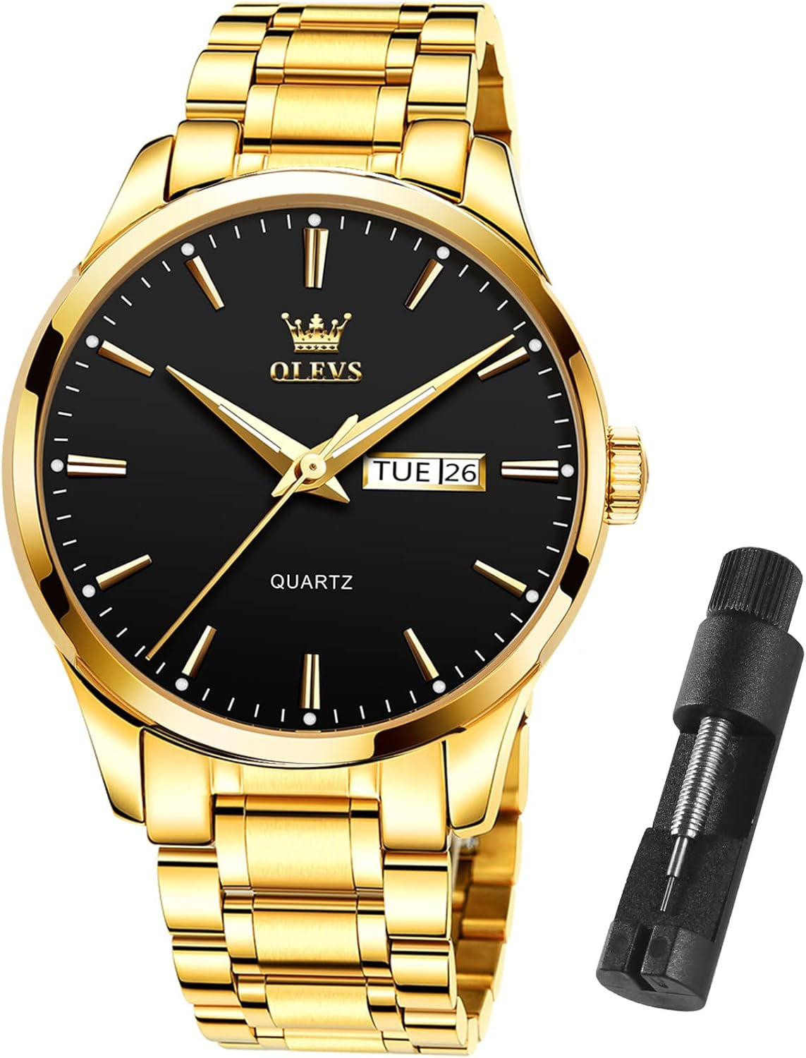 Reloj de Vestir Dorado para Hombre con Fecha