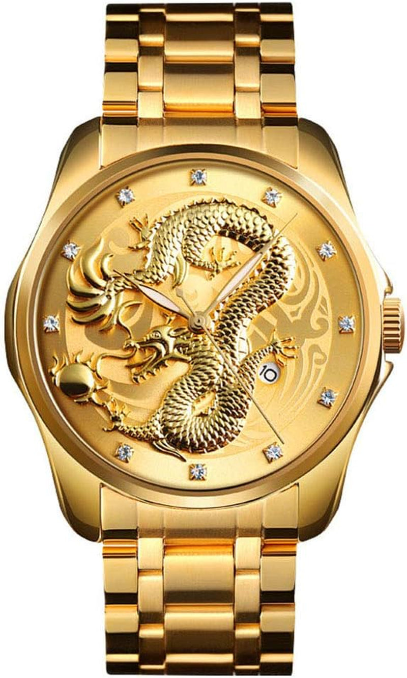 Reloj Dorado Dragón de Lujo para Hombre