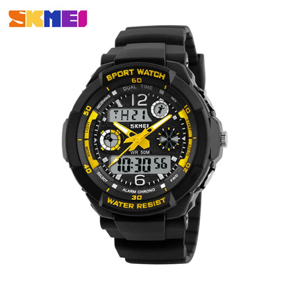 Brand 50M Waterproof Children'S Watches LED Multifunction Dual Time Quartz Digital Kids Wrist Watches Children Dress Watch
