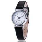 Women round Analog Clock Ladies Fashion Wrist Watches Female Gift Watch Classic Women'S Casual Quartz Leather Band Strap Watch