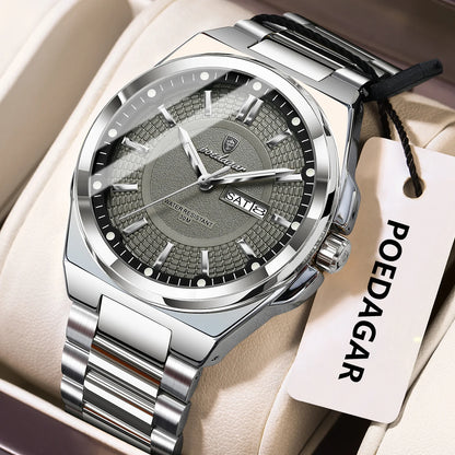 Sport Original Men Clock Quartz Date Week Luxury Man Wristwatch Waterproof Luminous Stainless Steel Men'S Watches Reloj