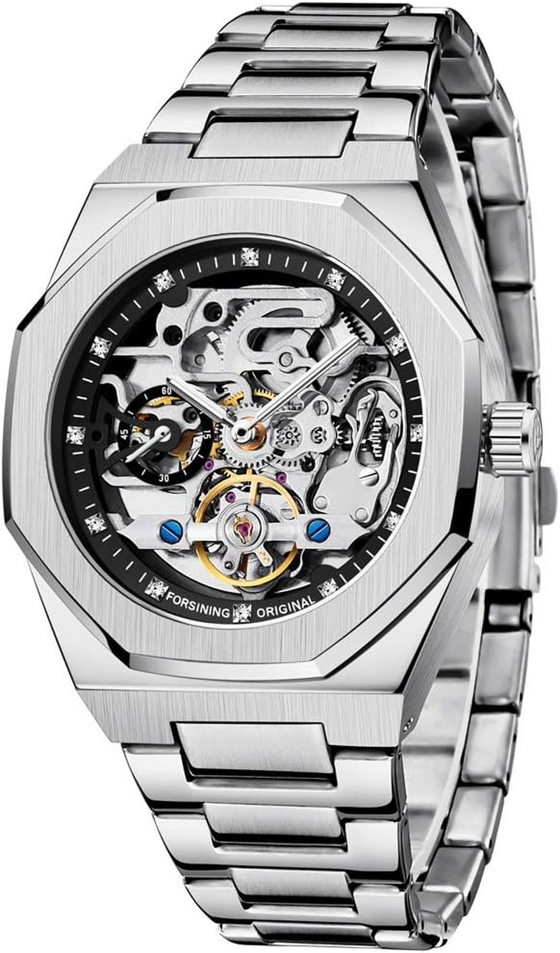 Reloj Automático Esqueleto Azul