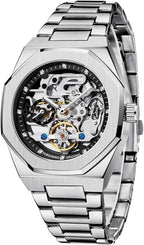 Reloj Automático Esqueleto Azul