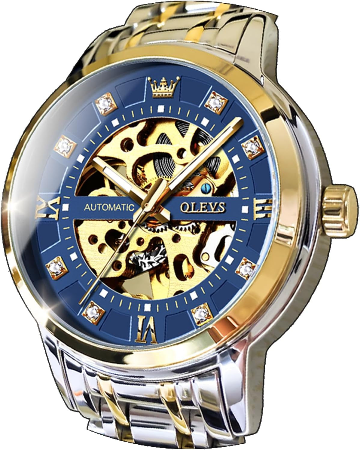 Reloj Mecánico Esqueleto Dorado para Hombre
