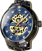 Reloj Mecánico Esqueleto Dorado para Hombre