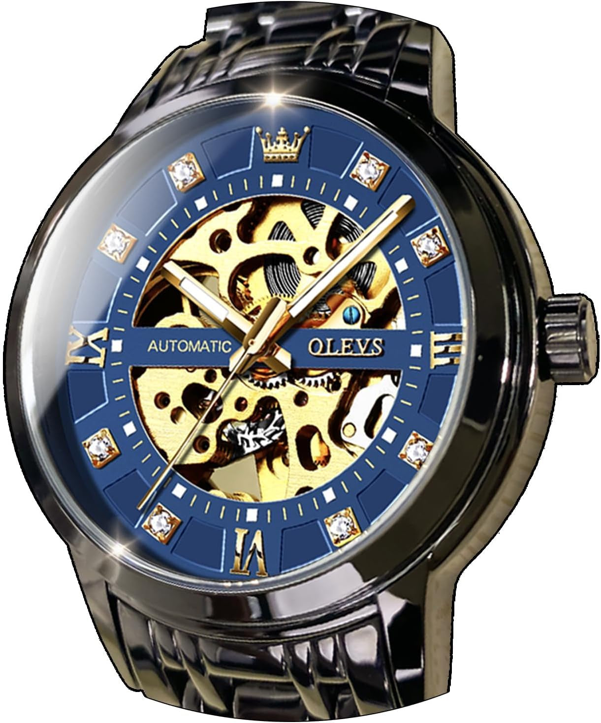Reloj Mecánico Esqueleto Dorado para Hombre