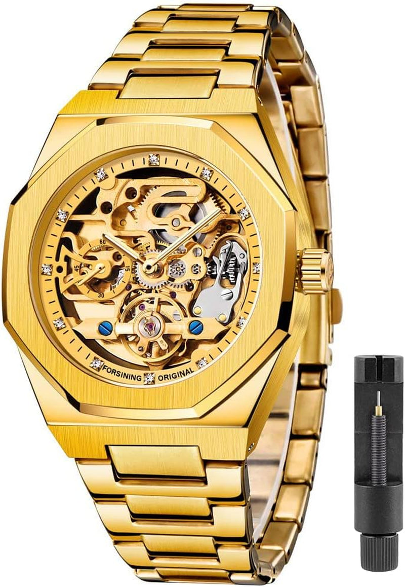 Reloj Automático Esqueleto Azul