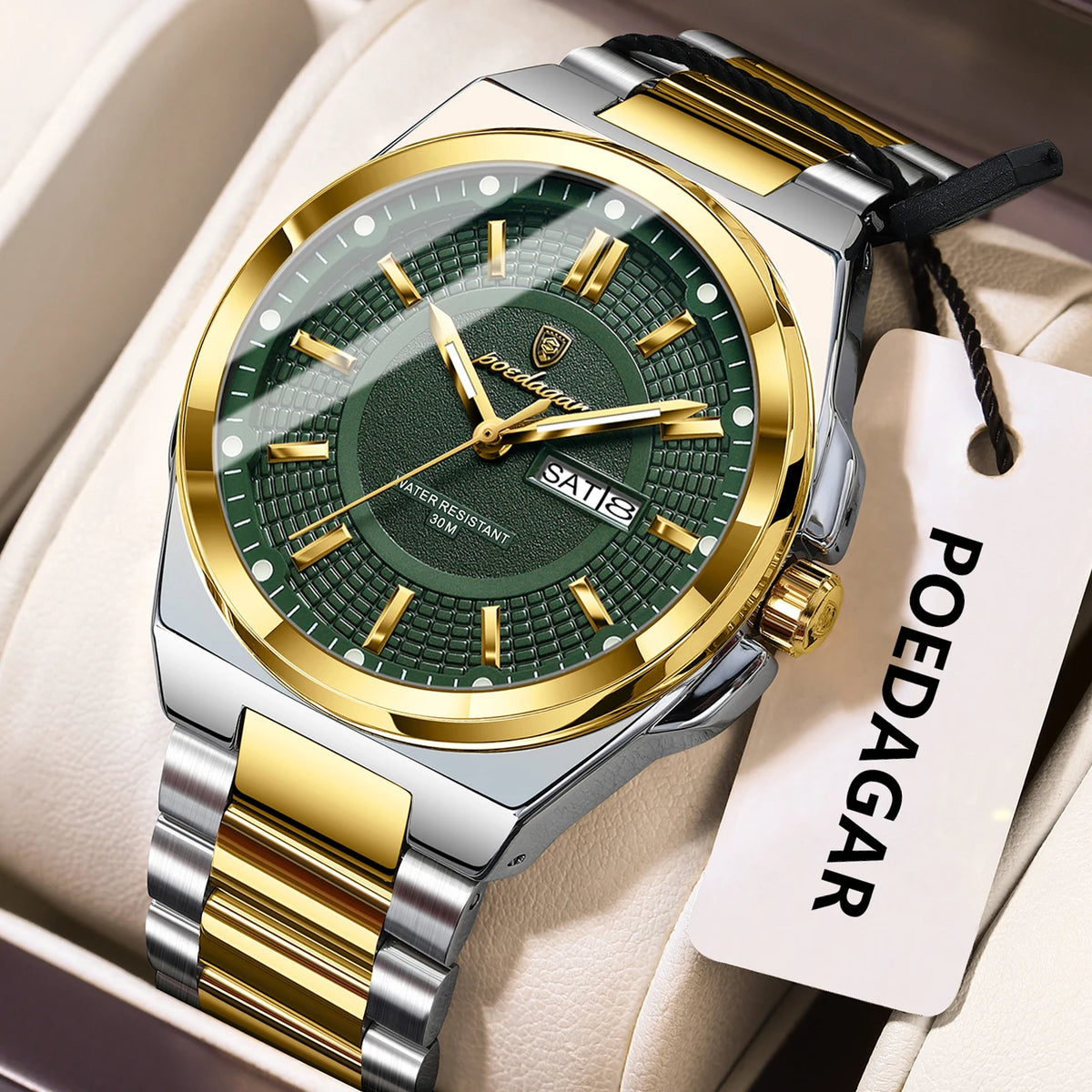 Sport Original Men Clock Quartz Date Week Luxury Man Wristwatch Waterproof Luminous Stainless Steel Men'S Watches Reloj