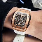 Reloj Mecánico Esqueleto Cuadrado