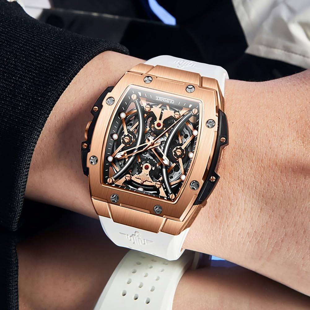 Reloj Mecánico Esqueleto Cuadrado