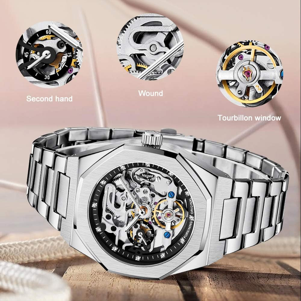 Reloj Automático Esqueleto Azul